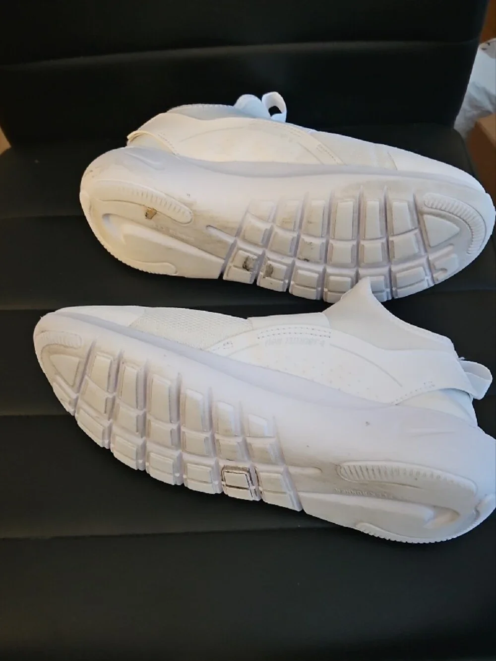 Youth Nike White Slip-On Sneakers with Elastic Strap